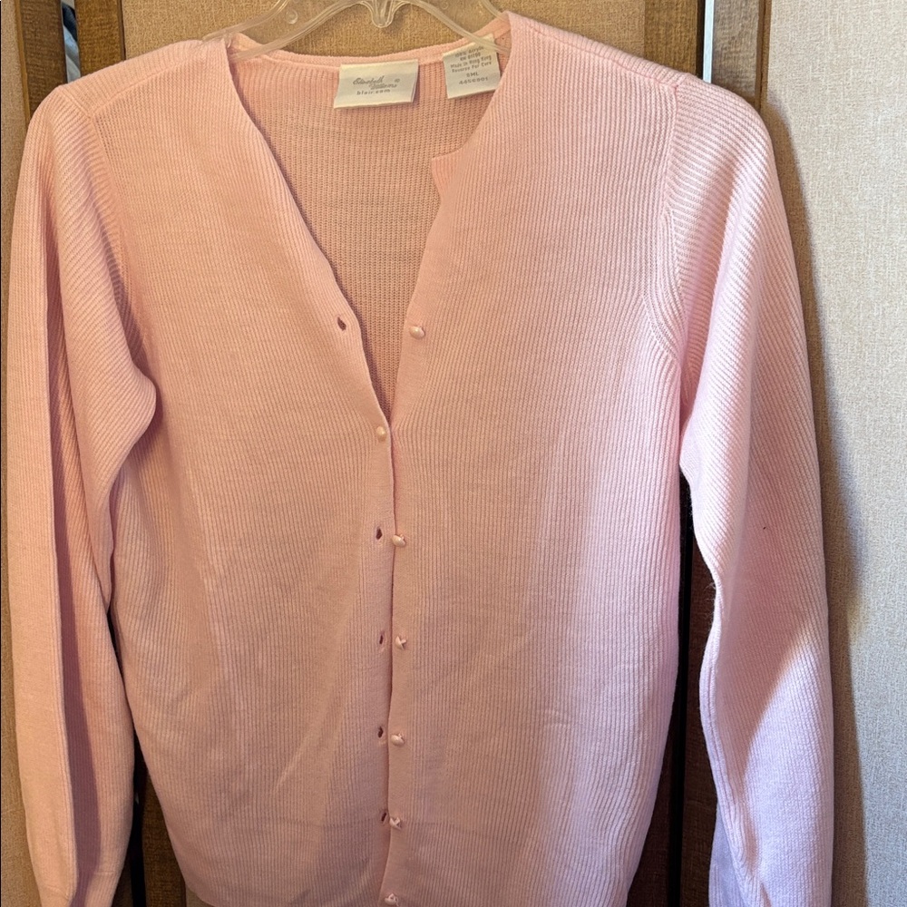 Light Pink Cardigan Sweater small